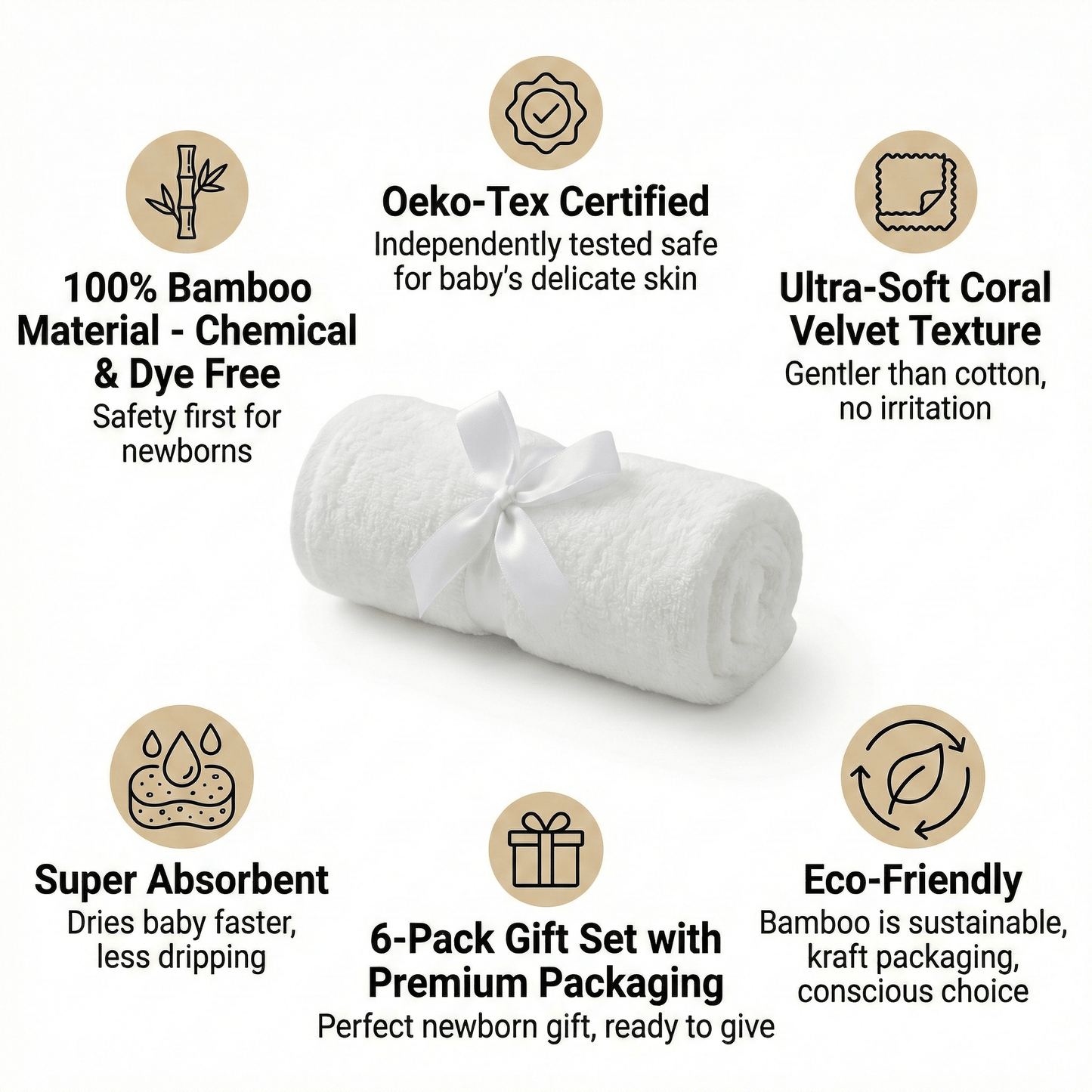 Ultra - Soft Bamboo Washcloth Towels - Bath Buddy